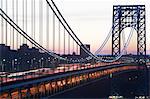 Moving traffic on George Washington Bridge, New York City, USA