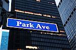 Park avenue sign, New York City, USA