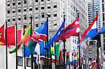 International flags Rockefeller Center, New York City, USA