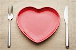 Empty heart shaped plate