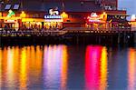 Lights on dock at Puget Sound, Seattle, USA