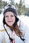 Young woman wearing knit hat