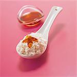 Spoonful of fromage frais with honey
