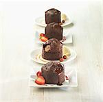 Chocolate,hazelnut and strawberry fondants