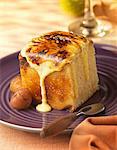 Chestnut cake with crème brûlée topping