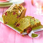 Matcha green tea and raspberry cake