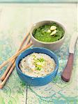 White haricot bean,mushroom and almond or spinach spreads