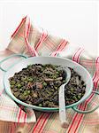 Black rice with chestnuts,peas and Daikon