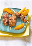 Sweet and sour duck breast brochettes