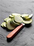 Slicing a zucchini