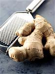 Ginger root and grater