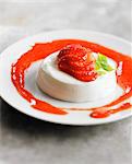 Panna cotta with strawberry puree