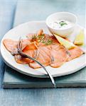 Salmon carpaccio with fromage blanc sauce