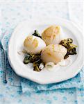 Scallops with sorrel
