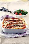 Eggplant cheese-topped dish