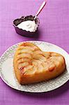 Heart-shaped pear cake