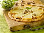 Maroilles,onion and walnut tart