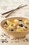 Thai rice salad with cashews,oranges,chicory and black olives