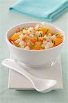 Long grain rice salad with crab meat,clementines and carrots