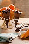 Chocolate ice cream cones