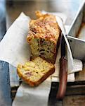 Raclette and sun-dried tomato savoury cake