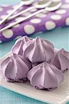 Small blueberry meringues