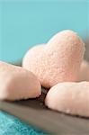 Heart-shaped pink sugar lumps