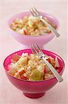 Long grain rice salad with apples,raisins and hazelnuts