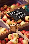 Leuven, Belgium. Locally grown apples on sale at Leuven market.