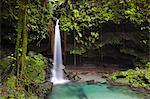 Dominica, Castle Bruce. Emerald Pool, one of the most popular tourist attractions of Dominica.