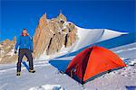 Europe, France, Haute Savoie, Rhone Alps, Chamonix Valley, camping at Aiguille du Midi (MR)