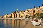 Beach of Menton, Cote d'Azur, France