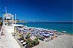 Beach 'Beau Rivage' at Promenade des Angles, Nice, Cote d'Azur, Alpes-Maritimes, Provence-Alpes-Cote d'Azur, France