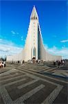Iceland, Reykjavik, Hallgrimskikja church, Statue of Liefur Eiriksson
