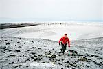 Europe, Iceland, Myvatn, hiker, Hverfell Volcano (MR)