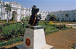 Asia, India, Madhya Pradesh, Gwalior.  Memorial sculpture of H H Maharaja Sir Jiwajirao Scindia, 1916-1961 in the grounds of the Jai Vilas Palace and Scindia Museum.
