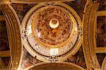 Northern Italy, Italian Riviera, Liguria, Genova. A painted cupola in one of the numerous churches