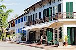 Laos, Luang Prabang. The Belle Rive Hotel, amd other examples of French colonial architecture.