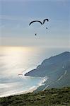 Paraglider in the Arrabida mountains. Setubal, Portugal