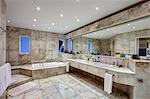 Marble tiled bathroom of luxury villa