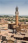Elevated view of Piazza Del Campo, Siena, Italy