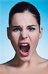 Young woman shouting