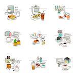 Set of various food icons