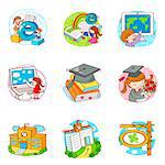 Set of various education related icons