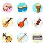 Set of various music icons
