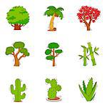 Set of various plant related icons