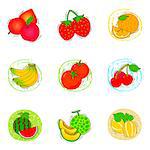 Set of various fruit related icons