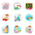 Set of various baby related icons