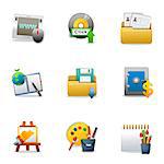 Set of various business related and drawing icons