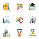 Set of various education related icons